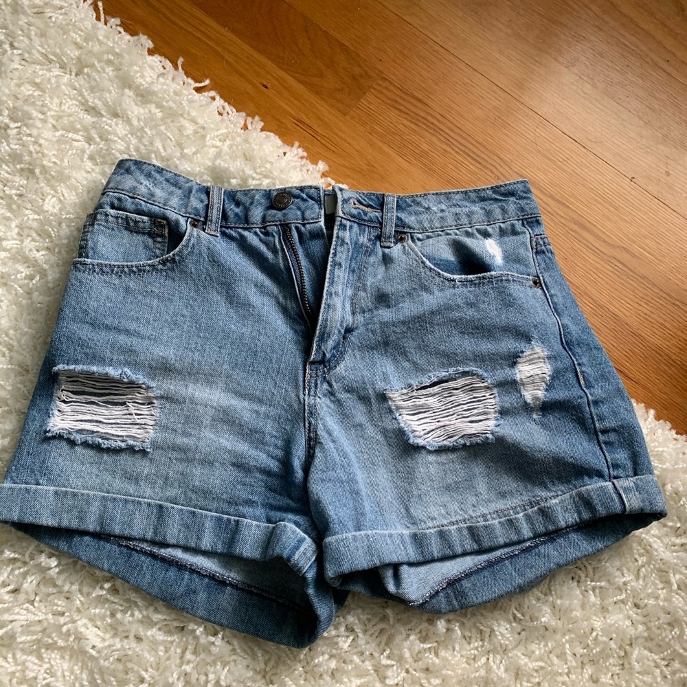 forever 21 high waisted mom jean shorts